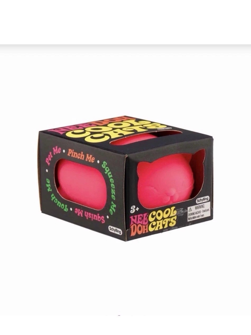 Neon Doh Cool Cats Squishy Cat Toy - Hot Pink